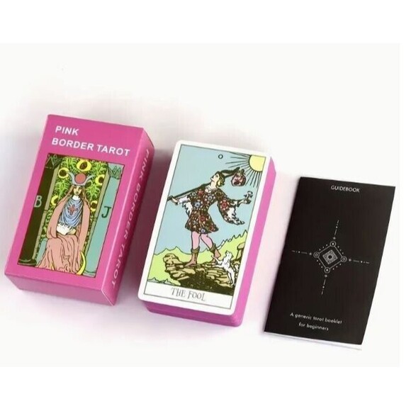Pink Border Tarot Cards Deck Guidebook for Beginners, Classic Rider-Waite - Picture 1 of 8